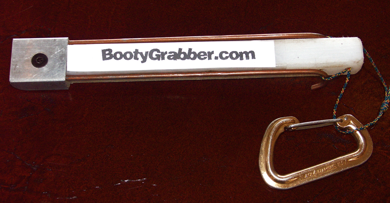 BootyGrabber fully retracted for carrying on a rack or harness